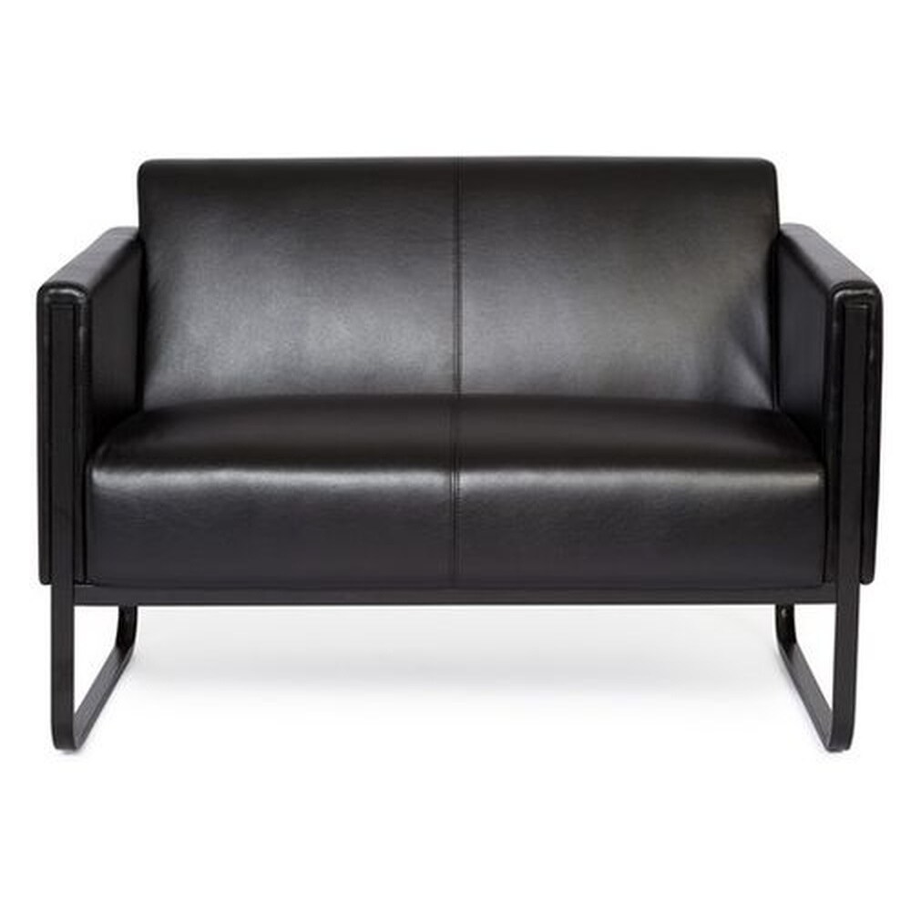 Lounge Sofa BALI BLACK Kunstleder mit Armlehnen hjh OFFICE