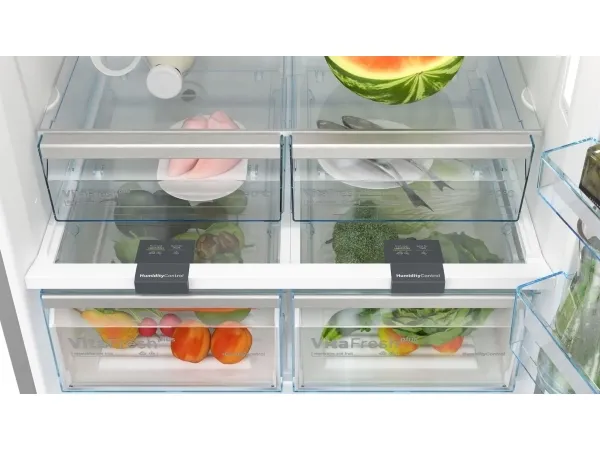 Bosch Serie | 6 KGN86AIDR - Køleskab/fryser - bund-fryser - bredde: 86 cm - dybde: 81 cm - højde: 186 cm - 631 liter - Klasse D - inox-easyclean
