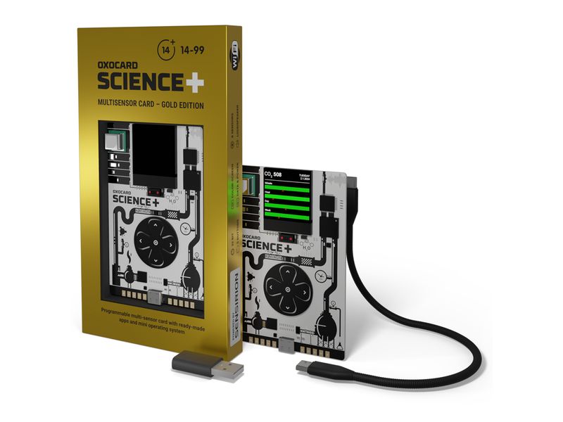 OXON Entwicklerboard Oxocard Science Plus GOLD Edition Interaktive, programmierbarer Multisensorplatine im Kreditkartenformat