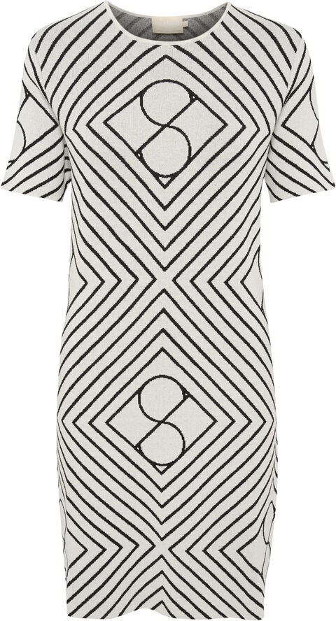 Soaked in Luxury SLClare Dress STUDIO White and black monogram