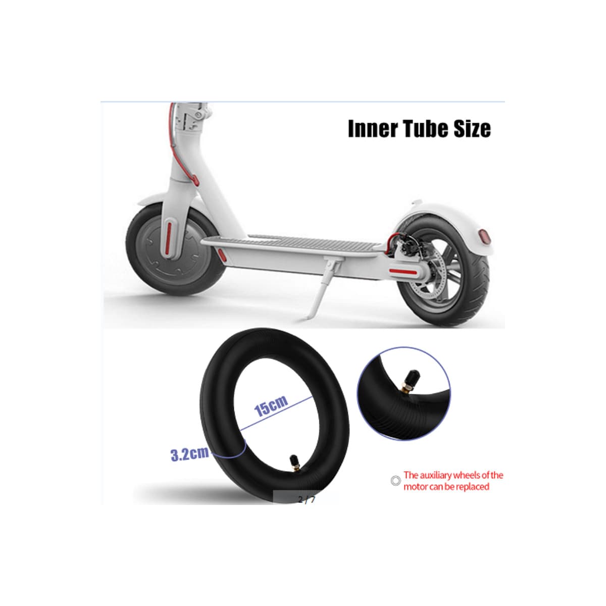 2-Pack 8,5 tommer E Scooter Dekk Erstatningsrør med 2 dekkjern for Xiaomi M365 Xiaomi M365