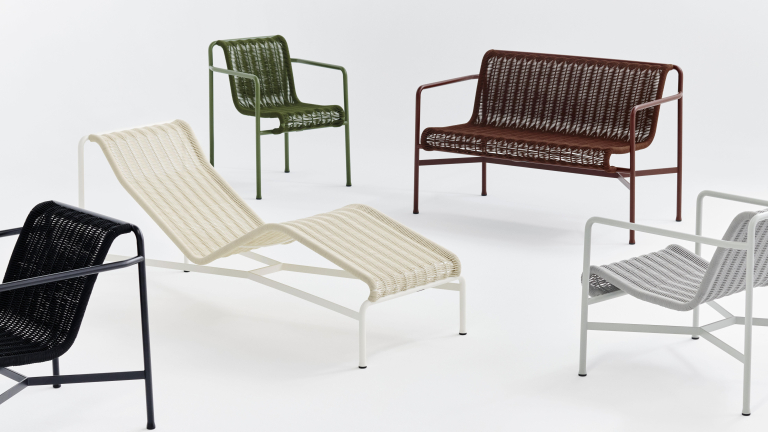 Hay Palissade Cord Chaise Longue ligbed Olive