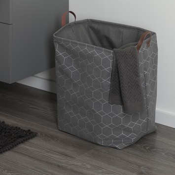 Sealskin Geometric wasmand textiel grijs 60 L