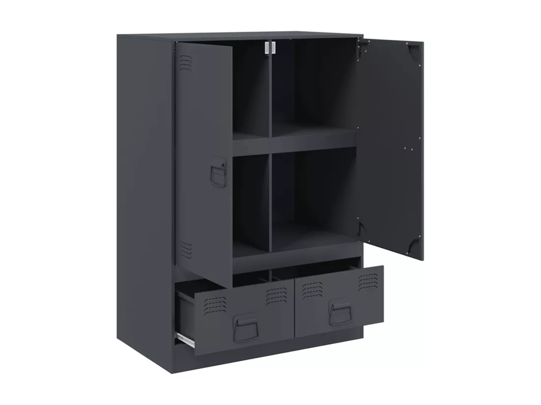 Buffet haut anthracite 67x39x95 cm acier