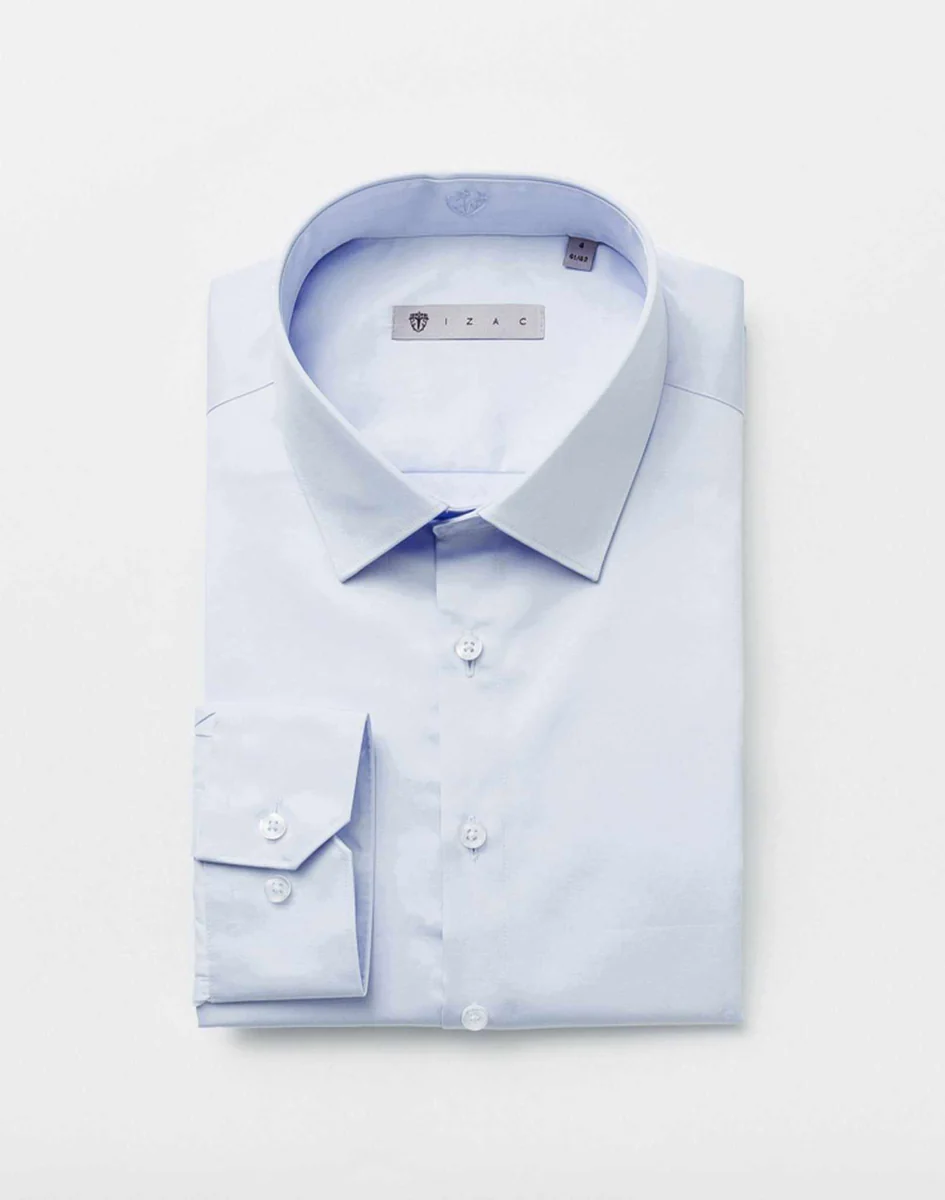 Chemise satin basic ciel 