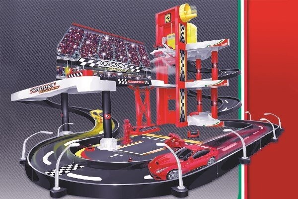 Bburago - Ferrari Racing Garage Legesæt Inkl. Bil - 1:43 - 99 CM