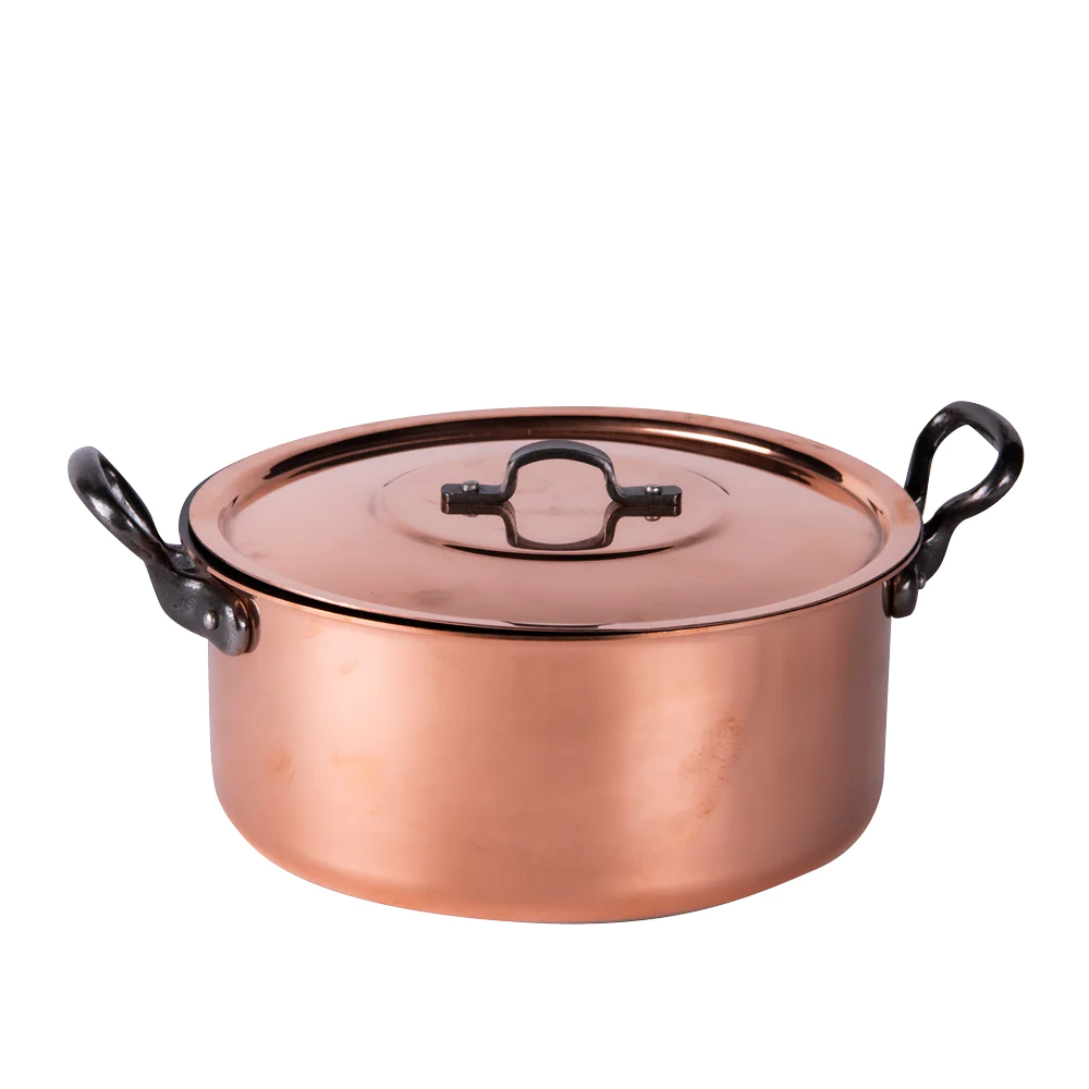 Faitout en cuivre 24 cm avec couvercle Baumalu