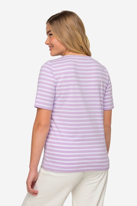 T-Shirt, Classic Fit, Streifen, Rundhals, Halbarm