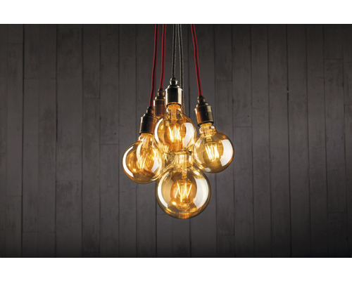 Enkelvoudige hanglamp met textielkabel, HxØ 200x10 cm, grijs/nikkel
