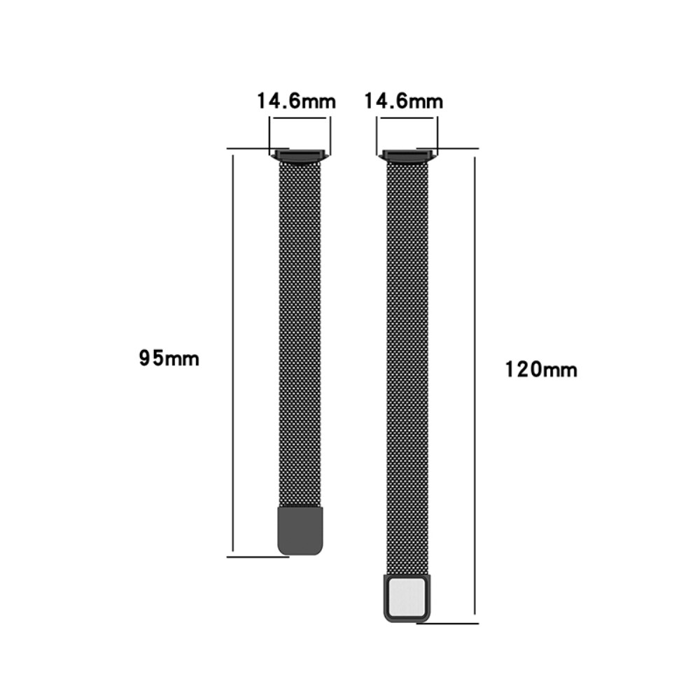 Fitbit Luxe / Luxe Special Edition Edelstahl Armband Milanaise Magnetverschluss (Gelenkumfang 153-229mm) - Schwarz