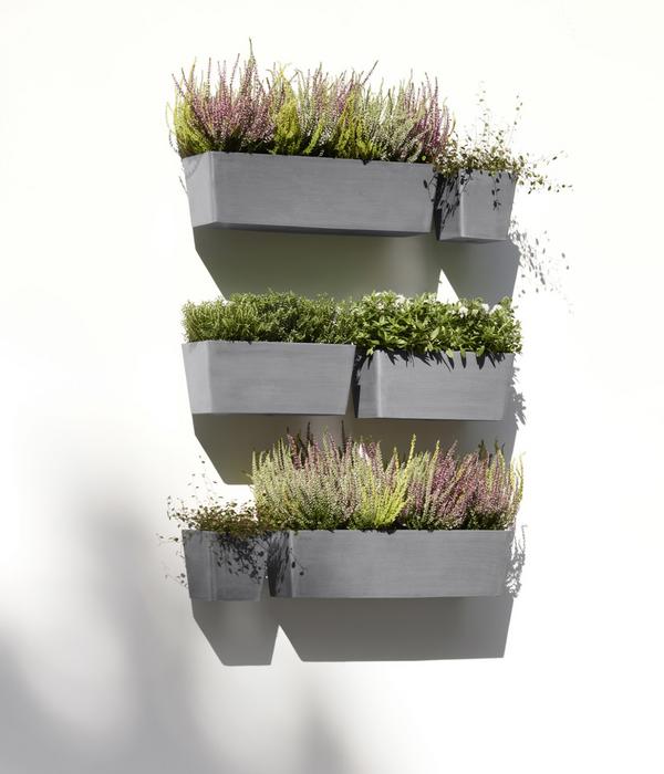 Ecopots Kunststoff-Kasten Manhattan Wall mit