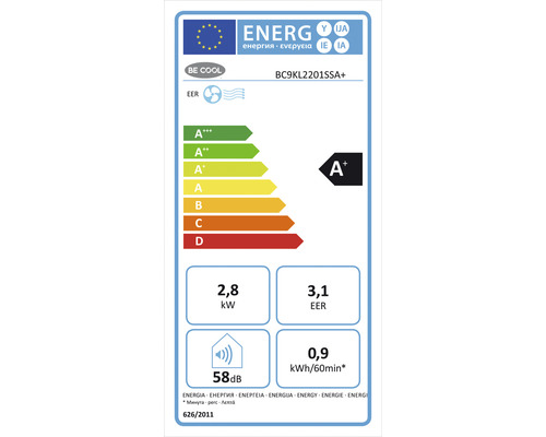 Draagbare Wi-Fi-airconditioner met afvoerslang, 9000 BTU, stil, wit, kamergrootte tot 80 m³/32 m², lokale airconditioner