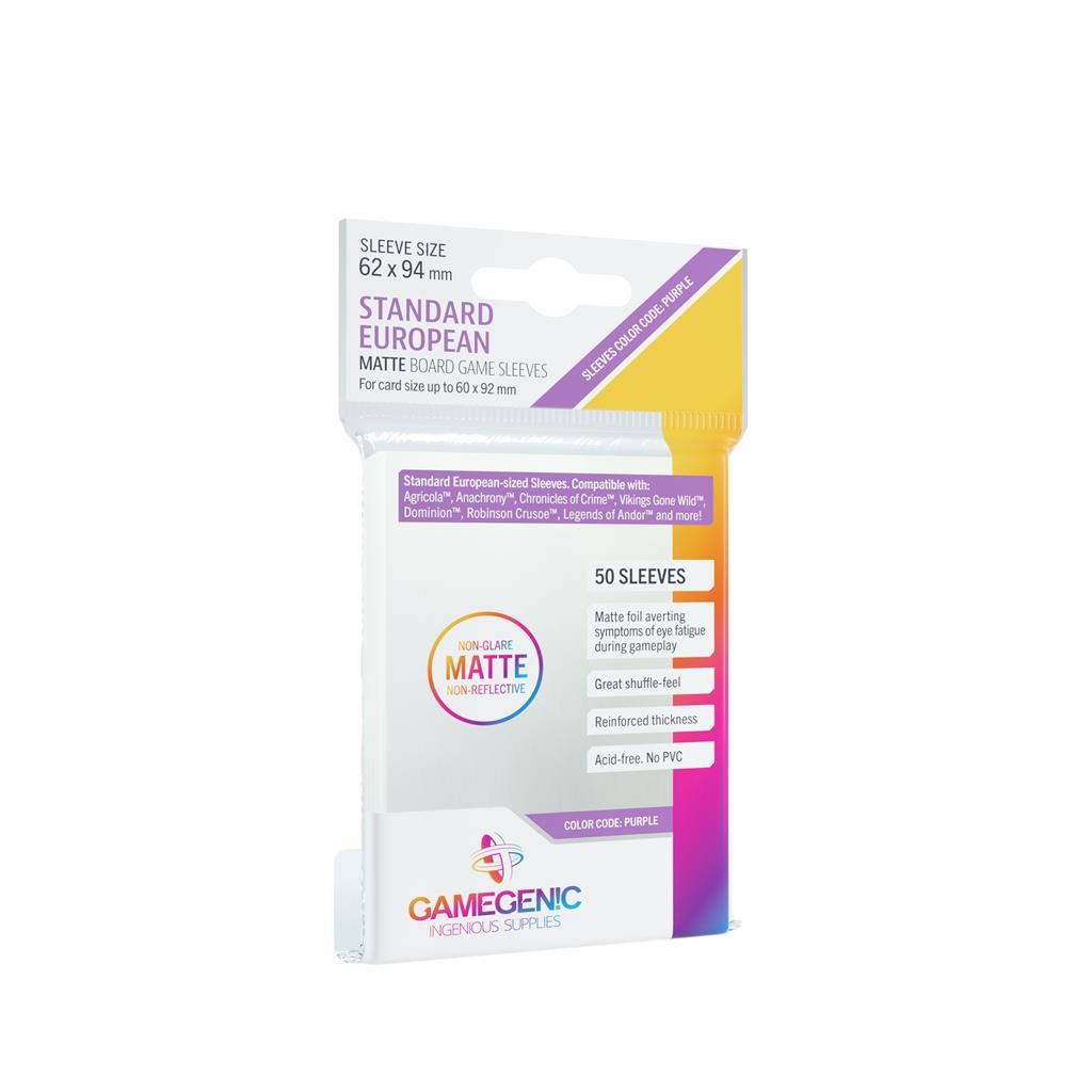 Gamegenic - 50 Matte Sleeves Standard Européen - 62x94