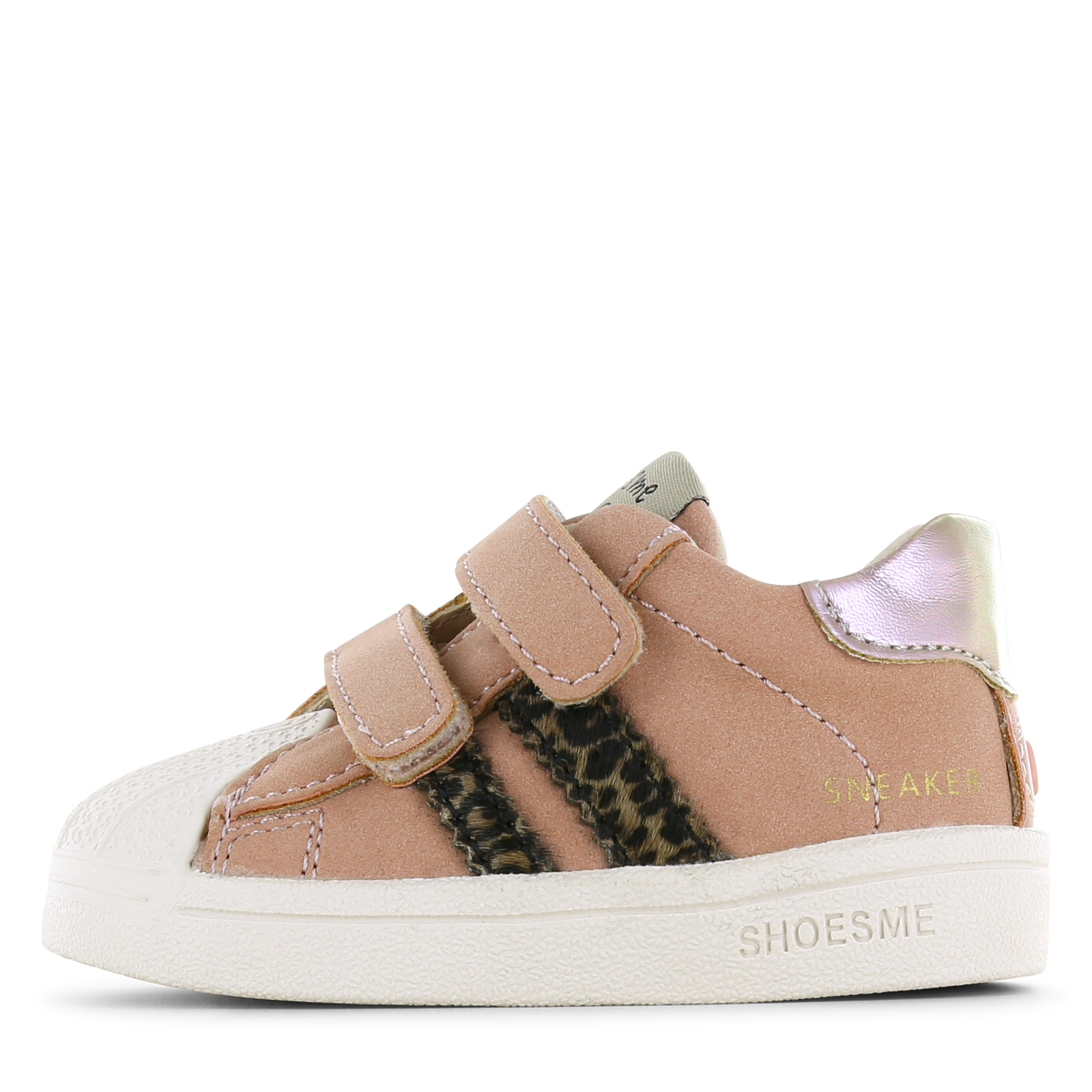 Shoesme oudroze sneakertje met stootneus Metallic, Microfiber nubuck, Ponyh