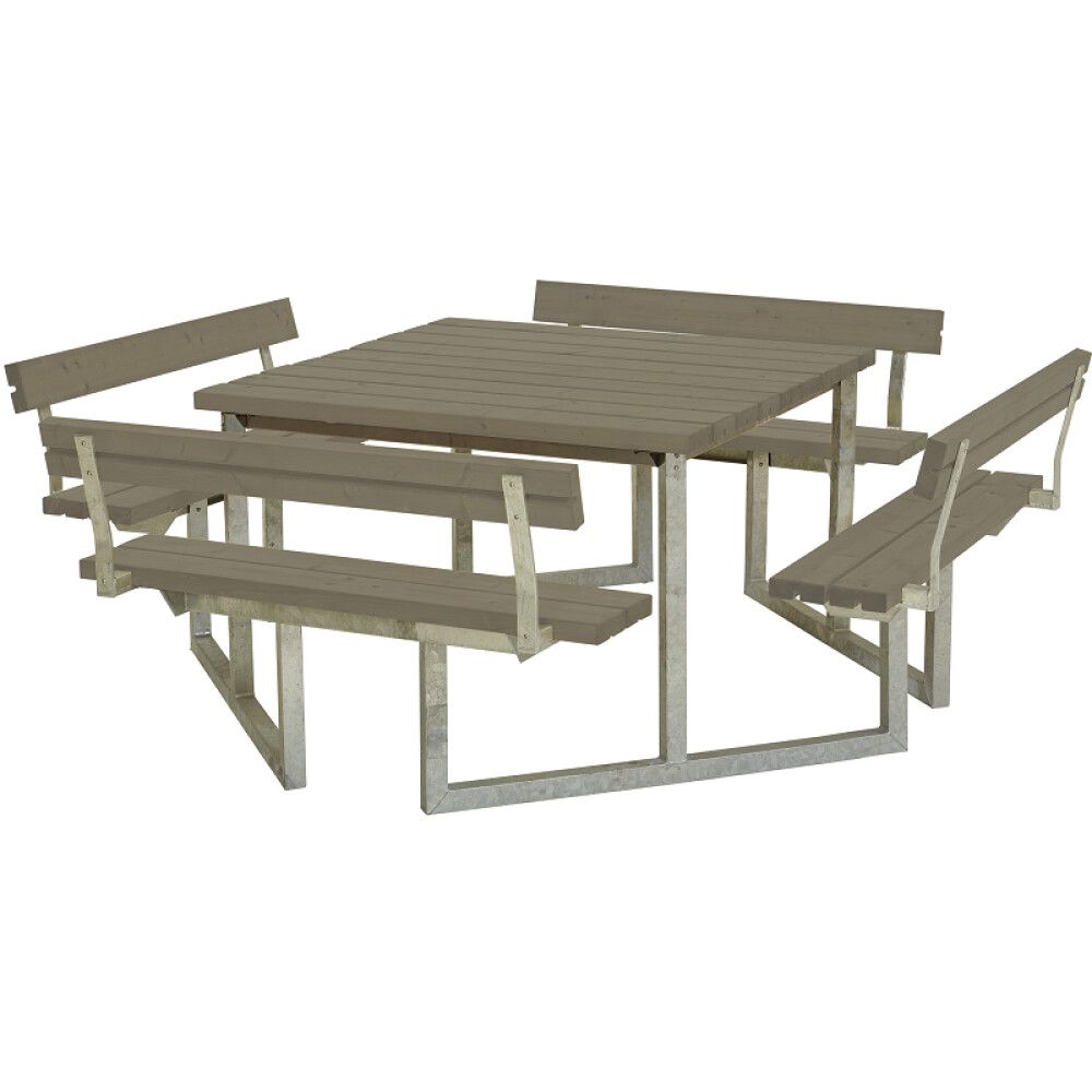 BENKESETT PLUS TWIST MED 4 RYGGSTØTTER GRÅBRUN 227X227X