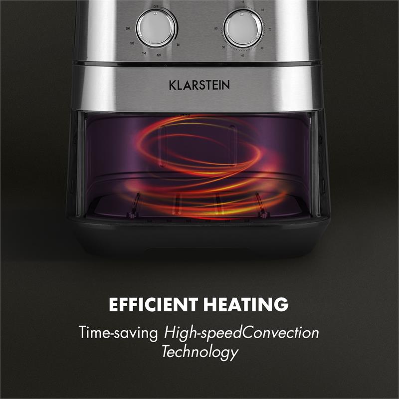 AeroVital Heißluftfritteuse 1700W 5,4 Liter Timer Edelstahl silber