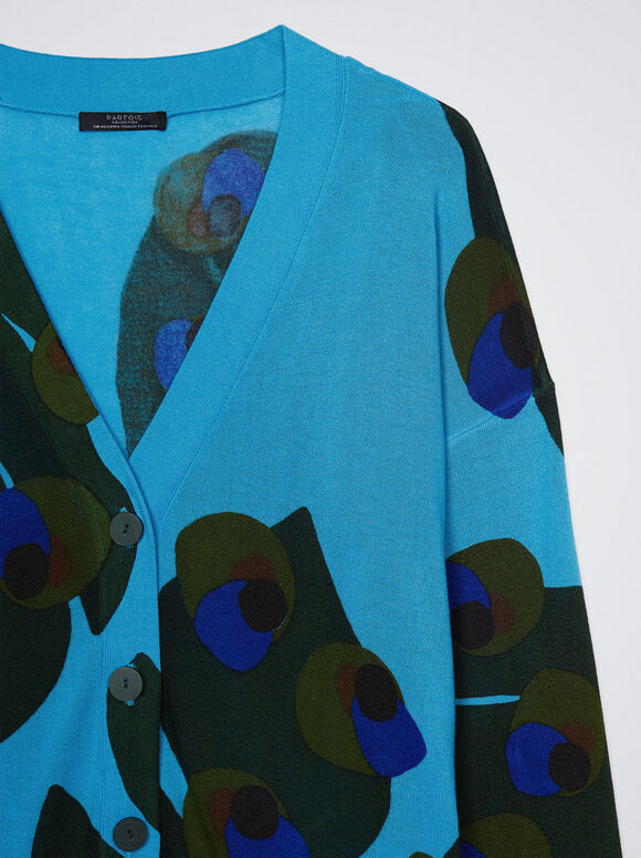 Cardigã de malha jacquard - Multicor