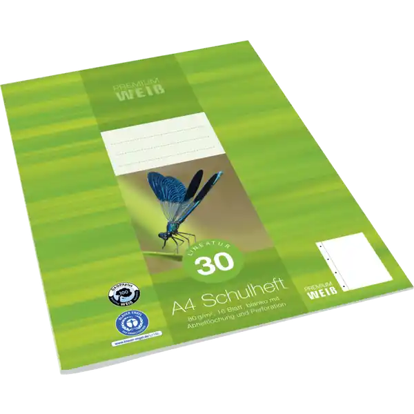A4 Schulheft, Lin. 30, 16 Blatt