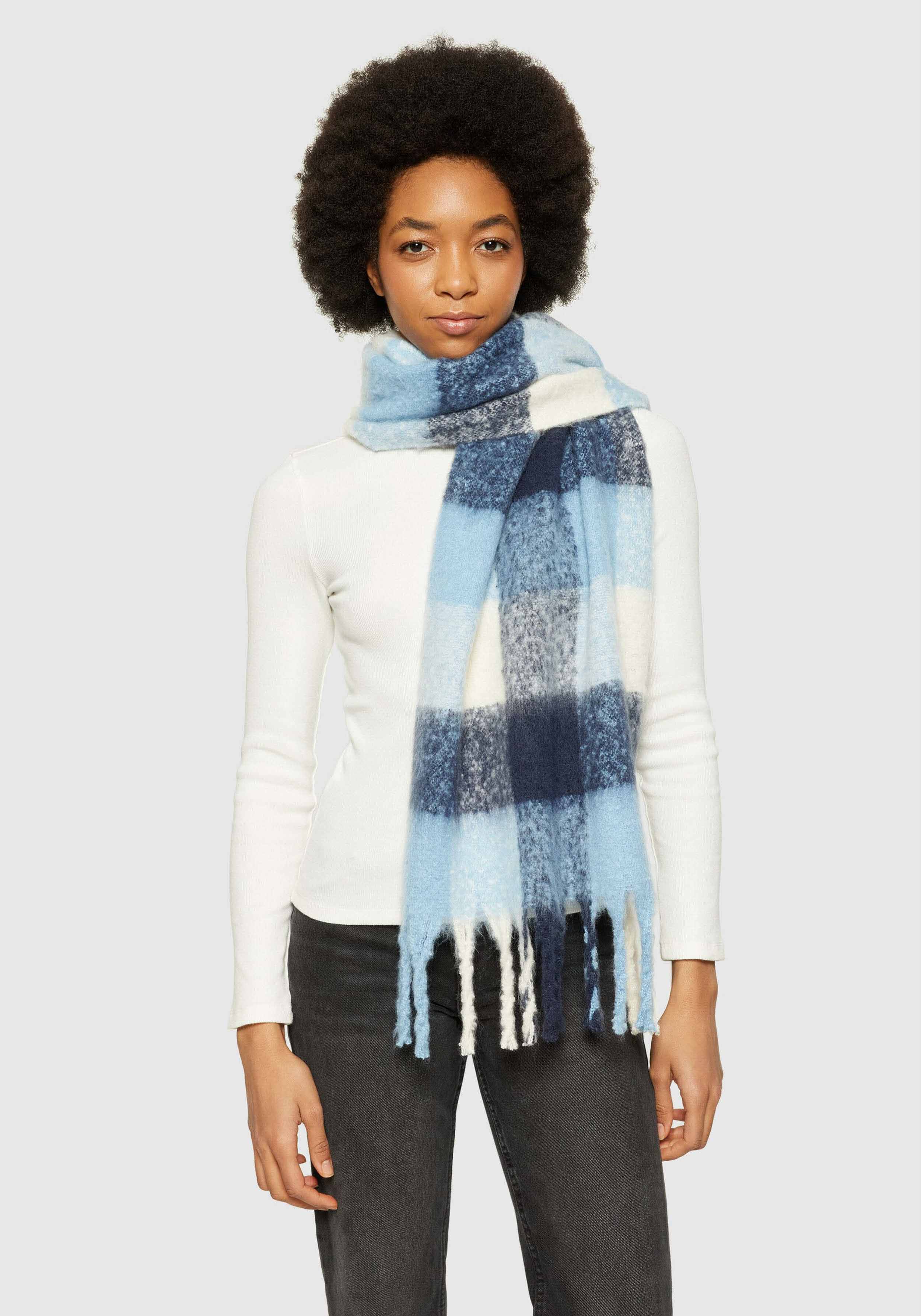 Knowledge Cotton Apparel Schal Checked Scarf Blue Check