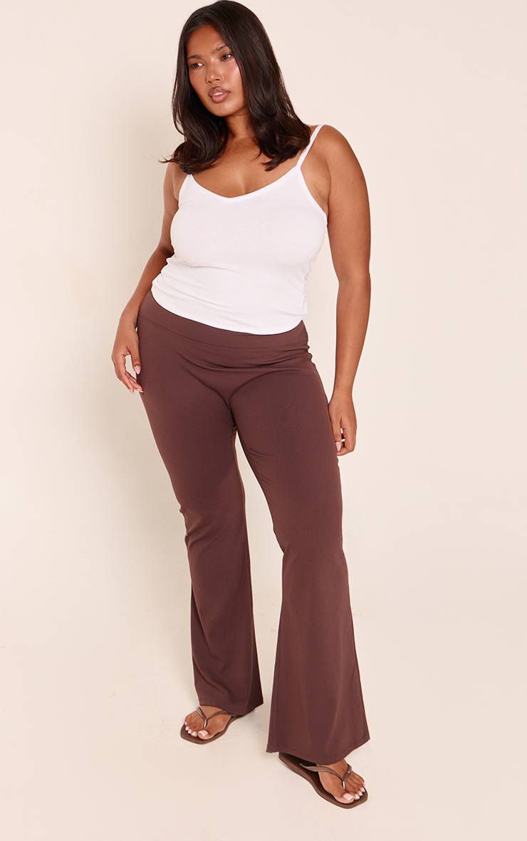 Chocolat Pantalon De Yoga Évasé Sculptant Ultimate Grande Taille