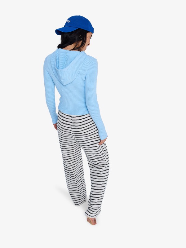 Surf Society Cardigan zippé à capuche Bleu Femme