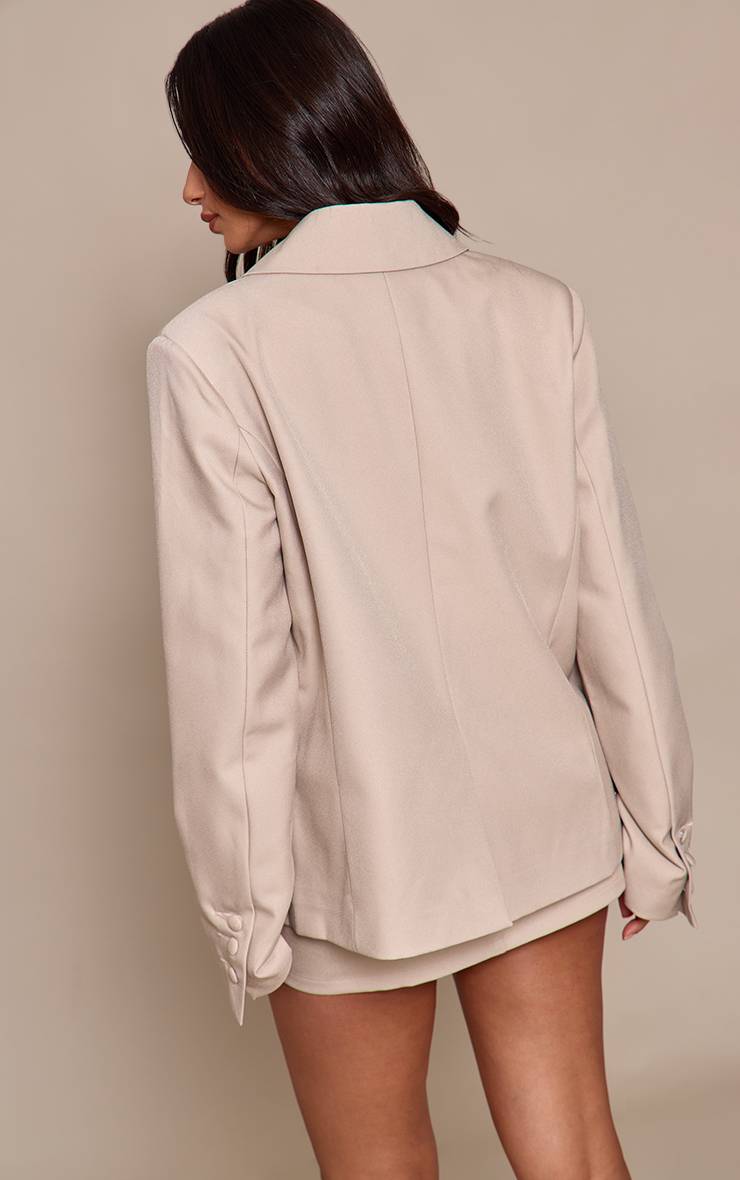 Gris Pierre Blazer Oversize Ajusté Petite