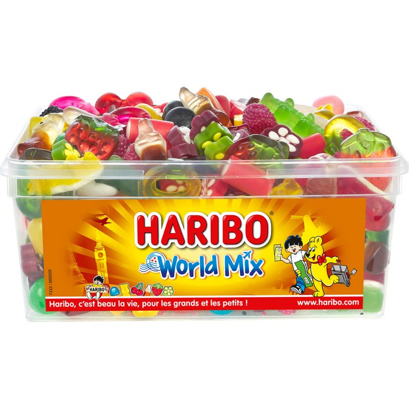 Bonbons World Mix Haribo - Boîte de 900 g