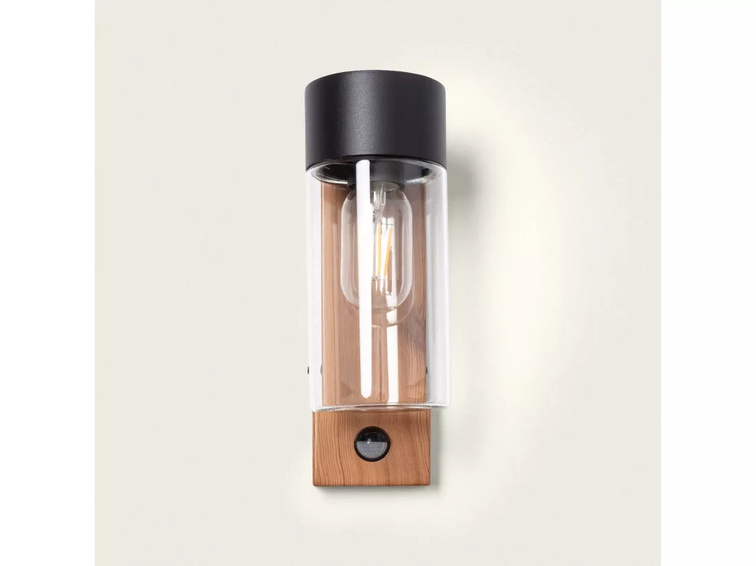 Applique Murale Extérieure Acier Inoxydable et Verre avec Détecteur de Mouvement Isoba Noir