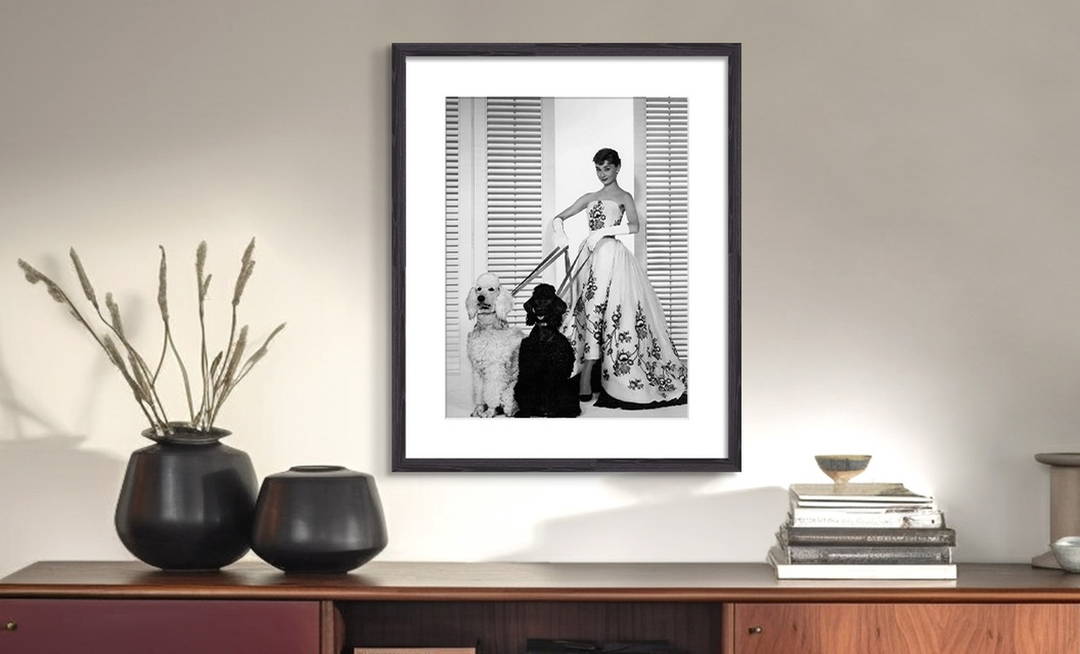 Audrey Hepburn with Poodle by Classic Collection II - Darlings - Small Limited Edition. 30x40.