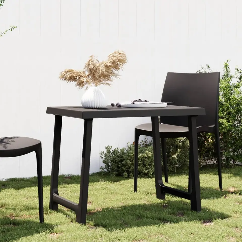 vidaXL - Campingtafel - Antracietkleurig - Polypropyleen - 79x56x64 cm