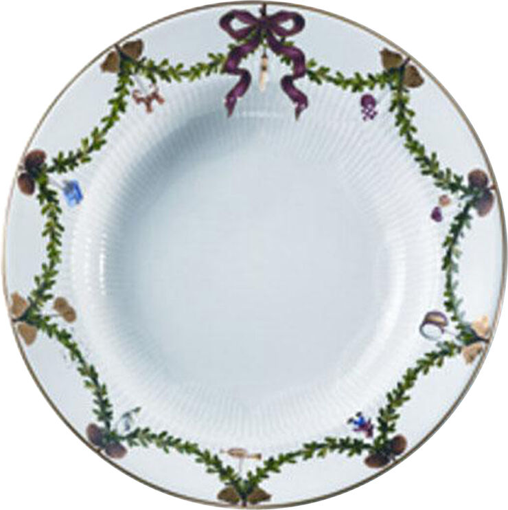 Royal Copenhagen Star Fluted Plate Deep 24,5cm Hvid
