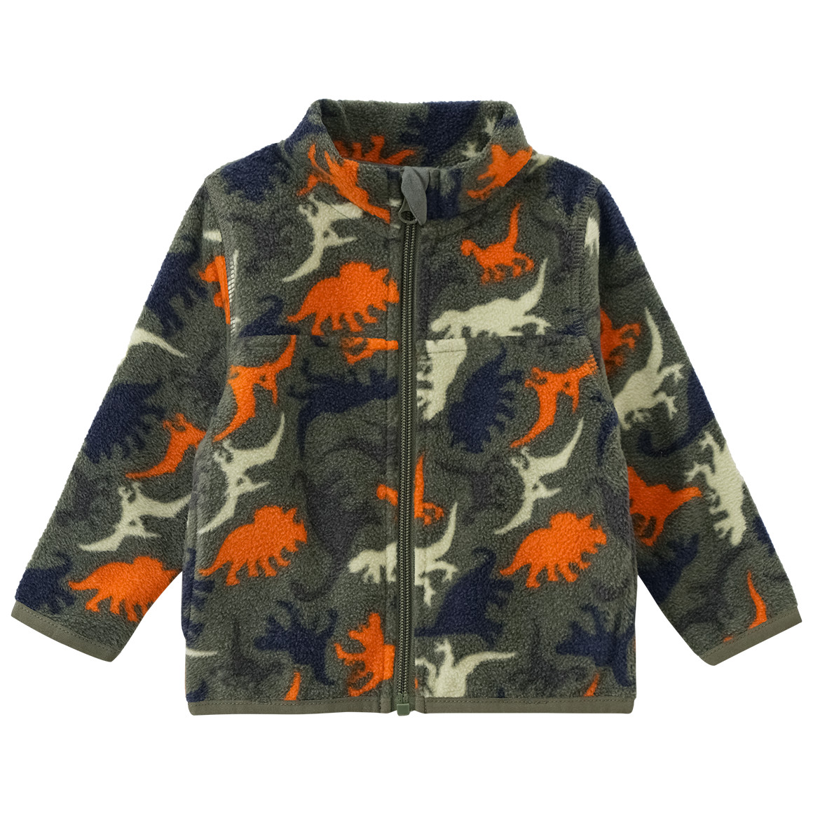 Topolino Jungen Fleecejacke mit Stehkragen oliv / orange