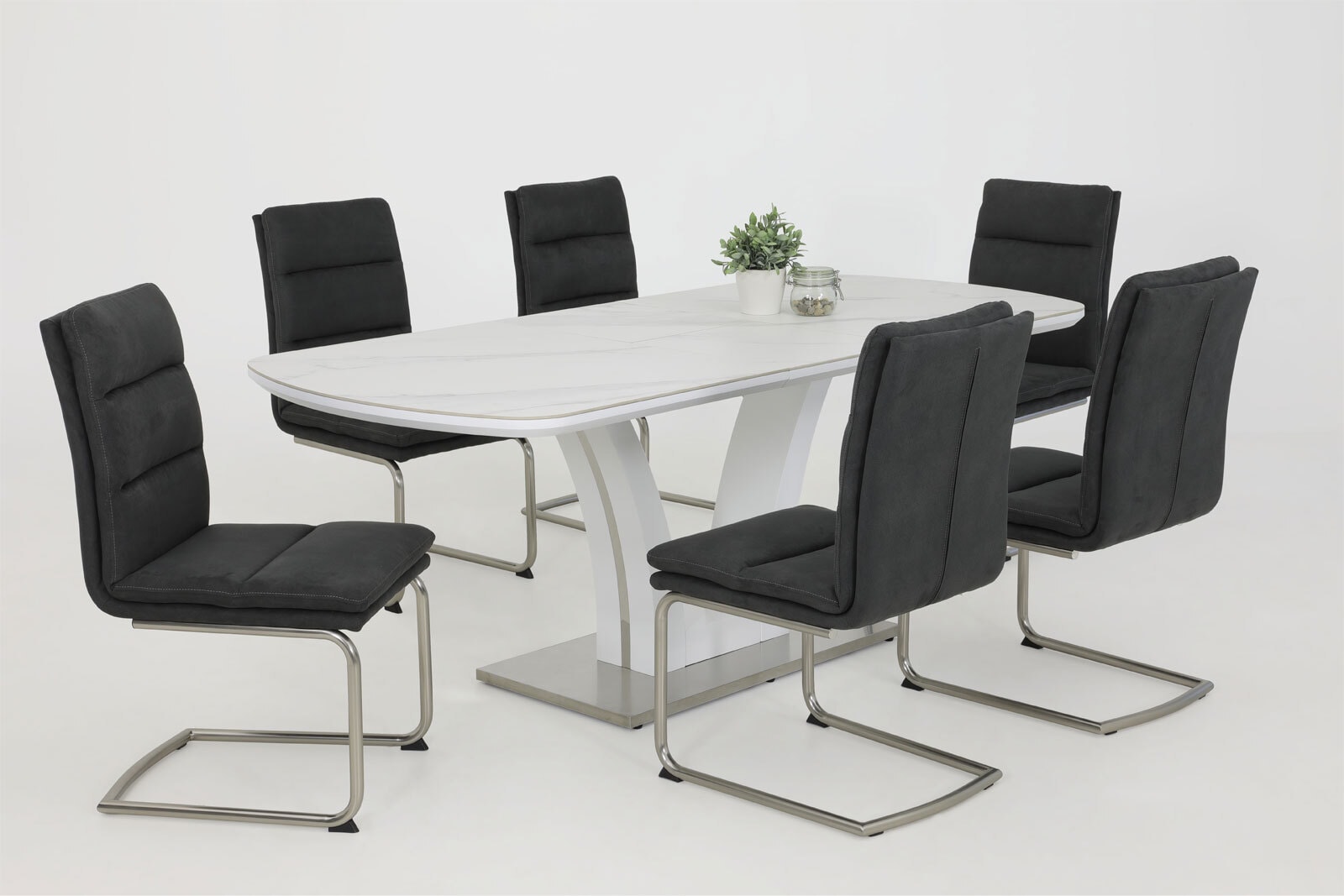 Tisch Luna HG matt weiß - Keramik