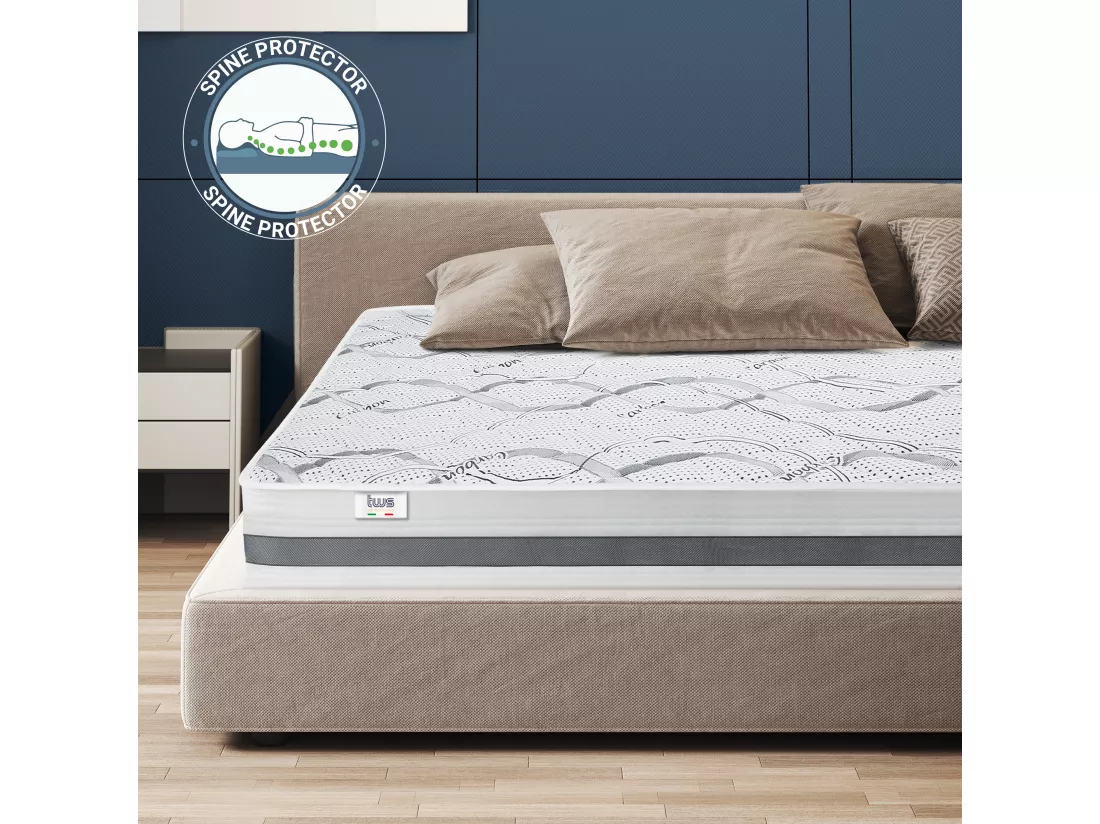 Matelas Double King-Size 180 x 205 à mémoire de forme| Premium Quality | Hauteur 22 cm | Made in Italy