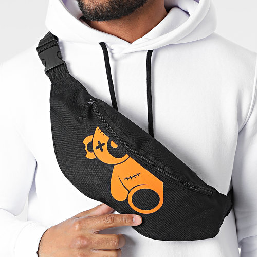 Sacoche Banane Half Nounours Noir Orange