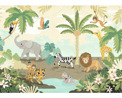 Vliesbehang IAX7-0054 Into Wonderland Baby Safari 7-delige set 350 x 250 cm