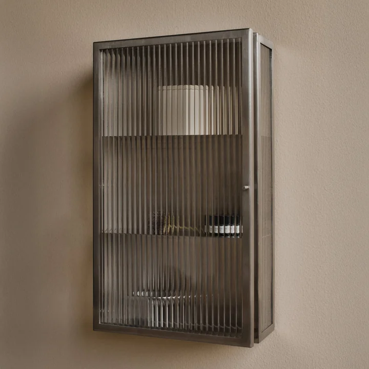 Ferm Living - Haze Wandschrank, 35 x 100 cm, Glas / kaschmir