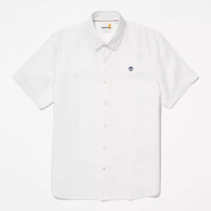 Chemise en lin Mill Brook pour homme en blanc
