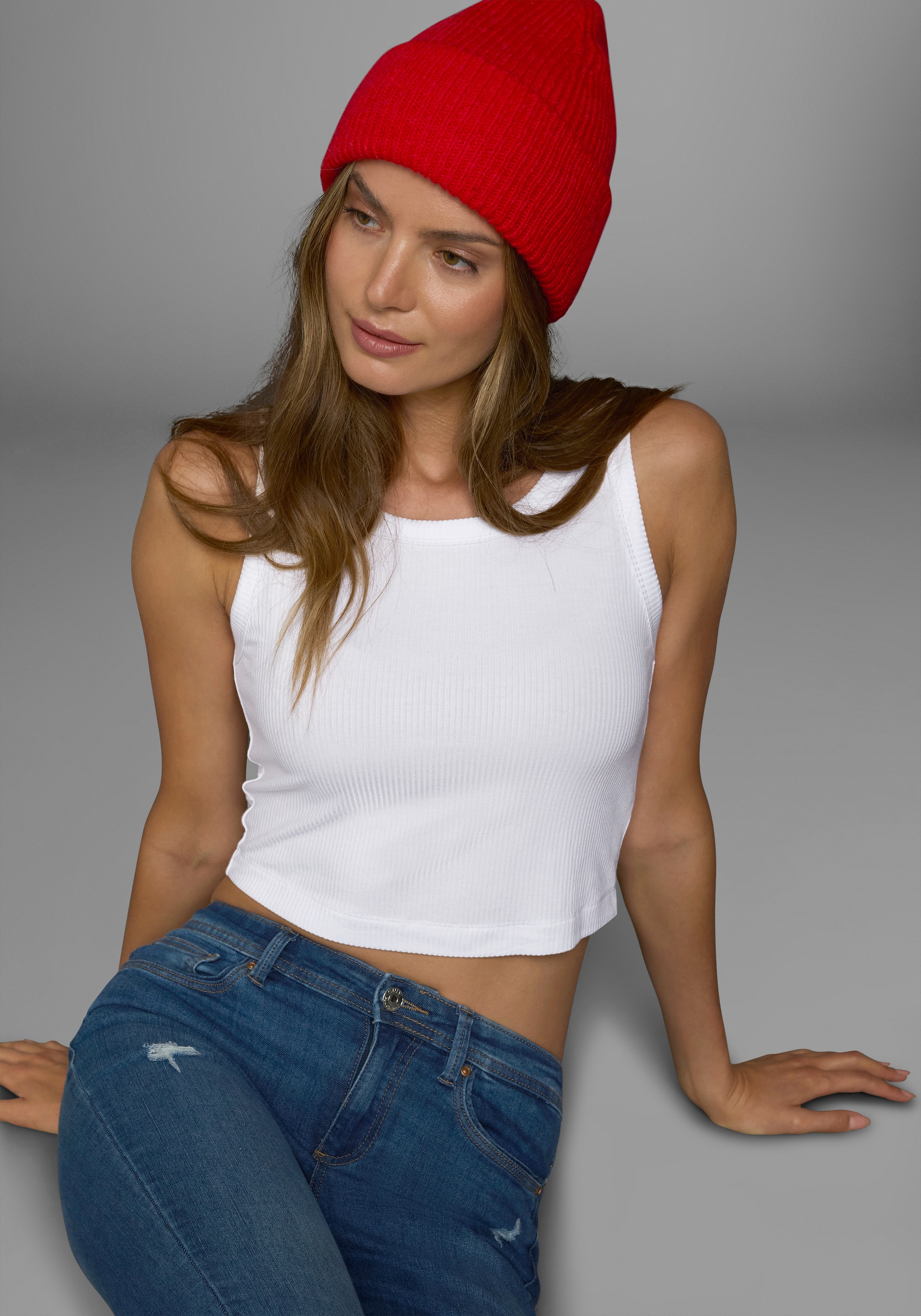 Laura Scott Crop-Top , in Rippenqualität