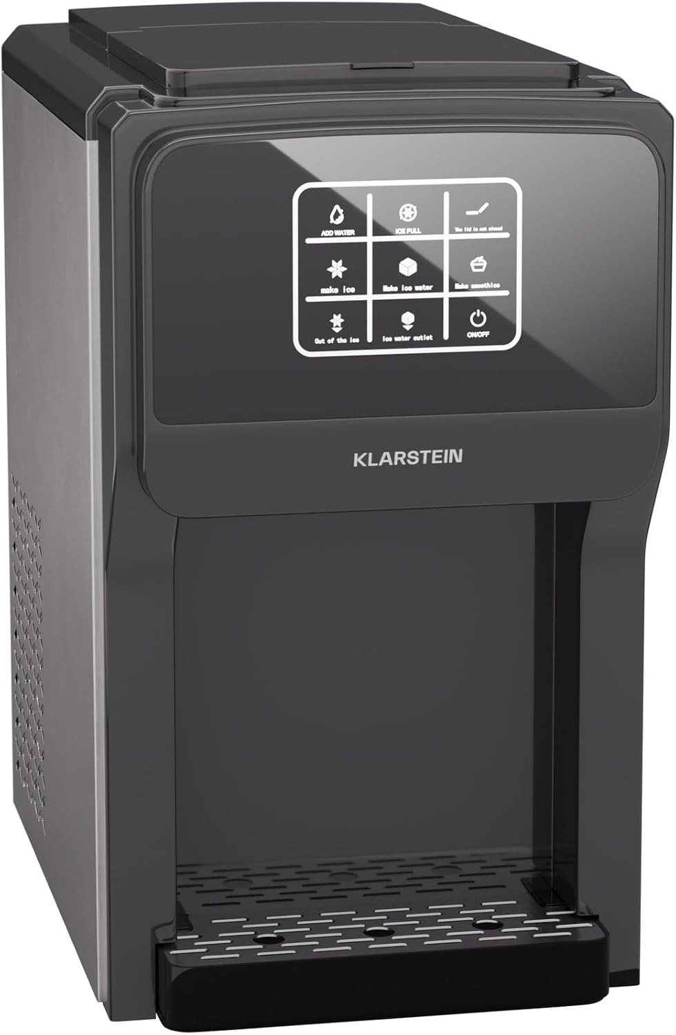Klarstein ArcticBlend 3in1 Eiswürfelmaschine – 20 kg/24 h, Kugeleis & Crushed Ice, Wasserspender, 6-Liter-Wassertank, Edelstahl, Eiswürfelbereiter, Ice Maker, Dunkelgrau