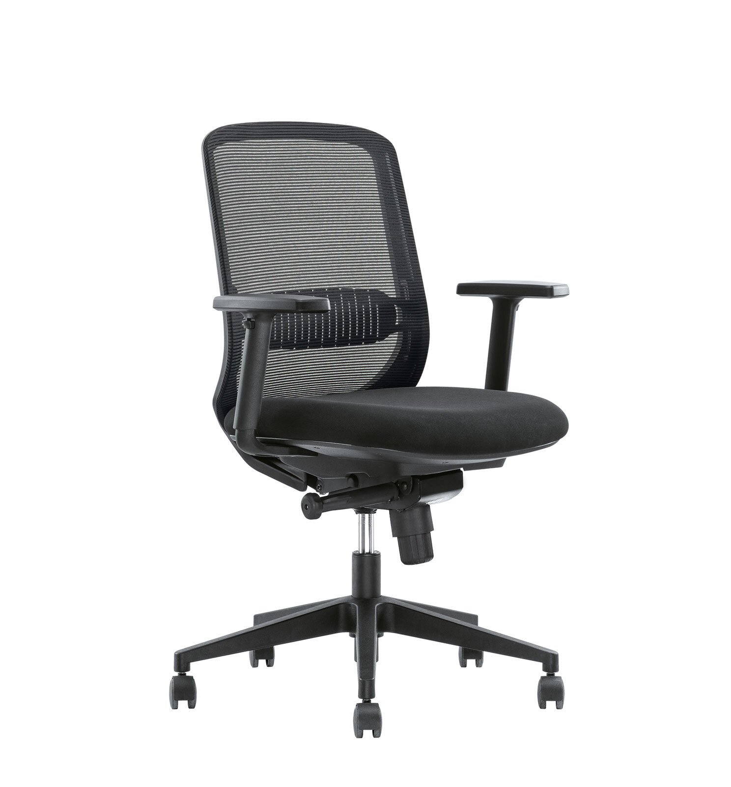 Drehstuhl Orco Mischgewebe Schwarz/Gestell Schwarz 66,5x100-107x60 cm