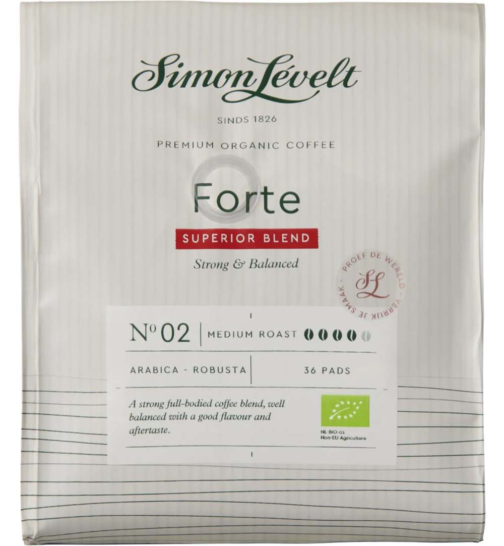 Simon Levelt Cafe pads forte superior blend bio (36 stuks)