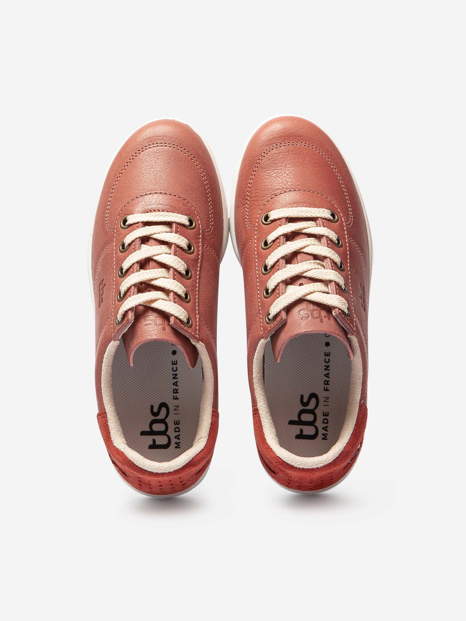Baskets Femme Fabriquées en France Cuir Rouge