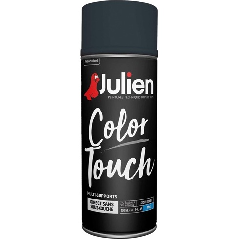 Peinture mate multi-supports Color Touch Julien - Aérosol de 400 ml, noir