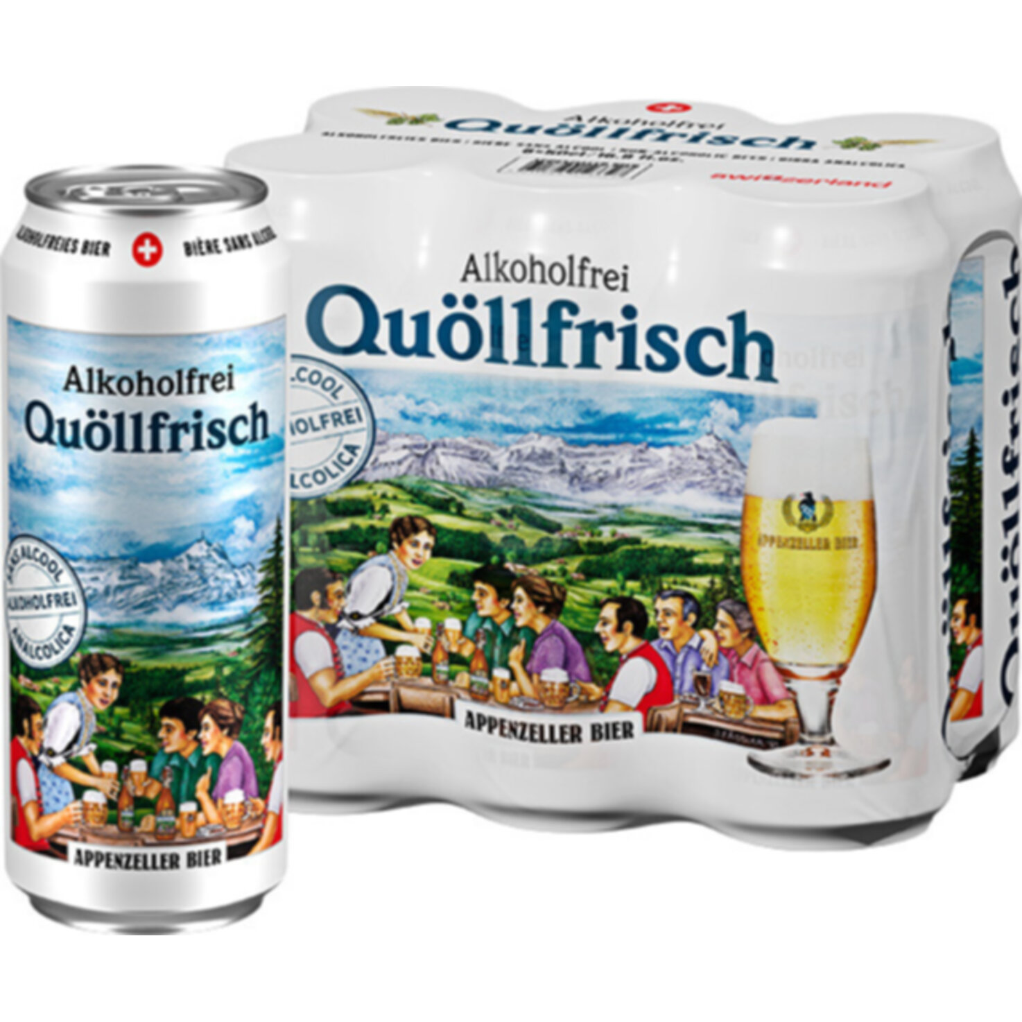 Appenzeller Bier Quöllfrisch alkohol frei Dosen 6x50cl -300cl