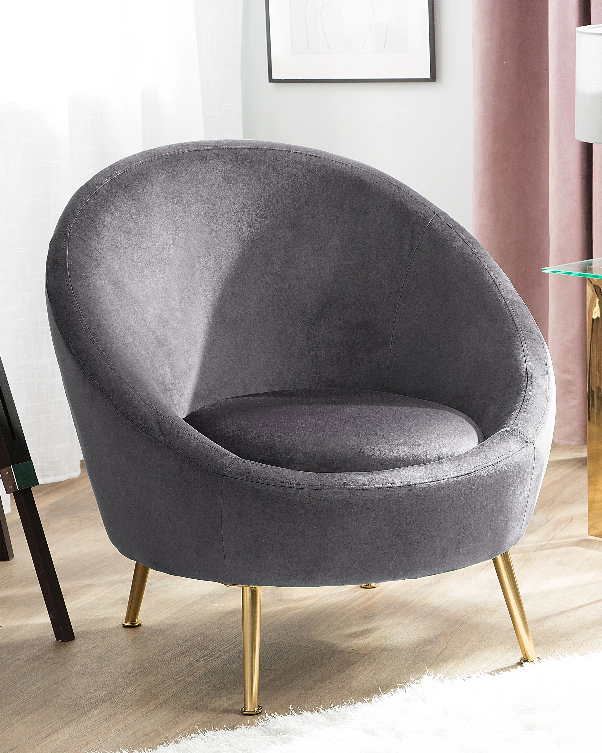 Fauteuil LANGA Fluweel Grijs