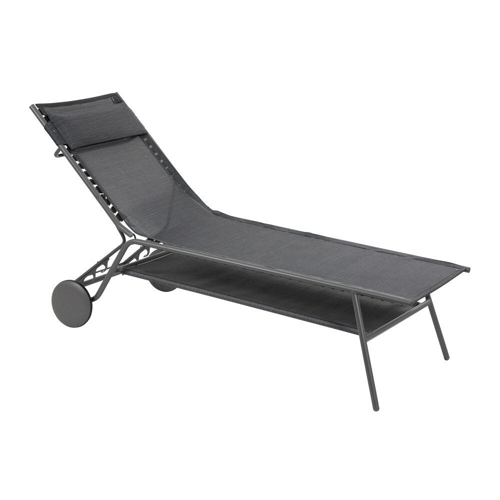 Hohe Sonnenliege Miami II Batyline® Duo Grau Obsidian