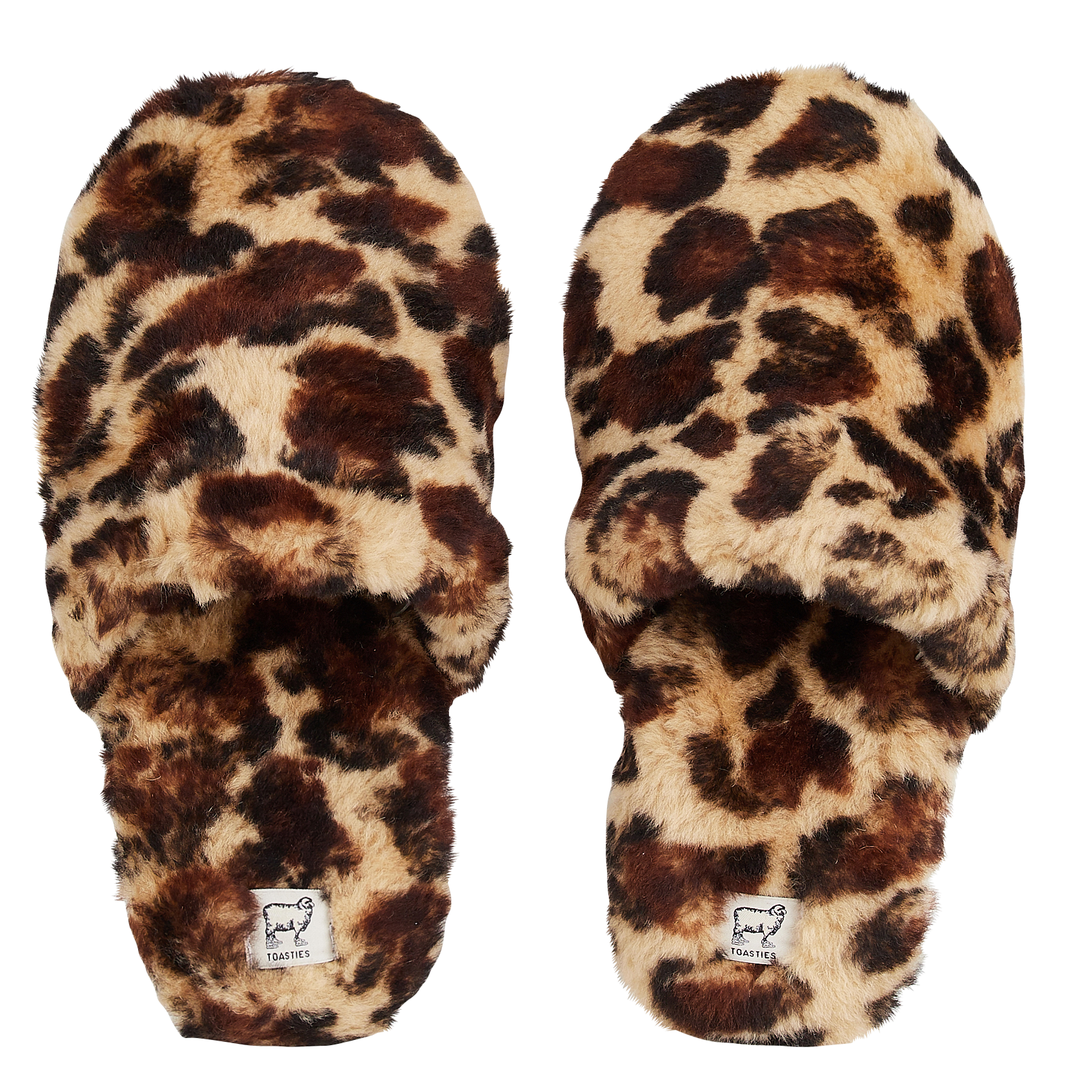 Chaussons en laine à imprimé | Marron