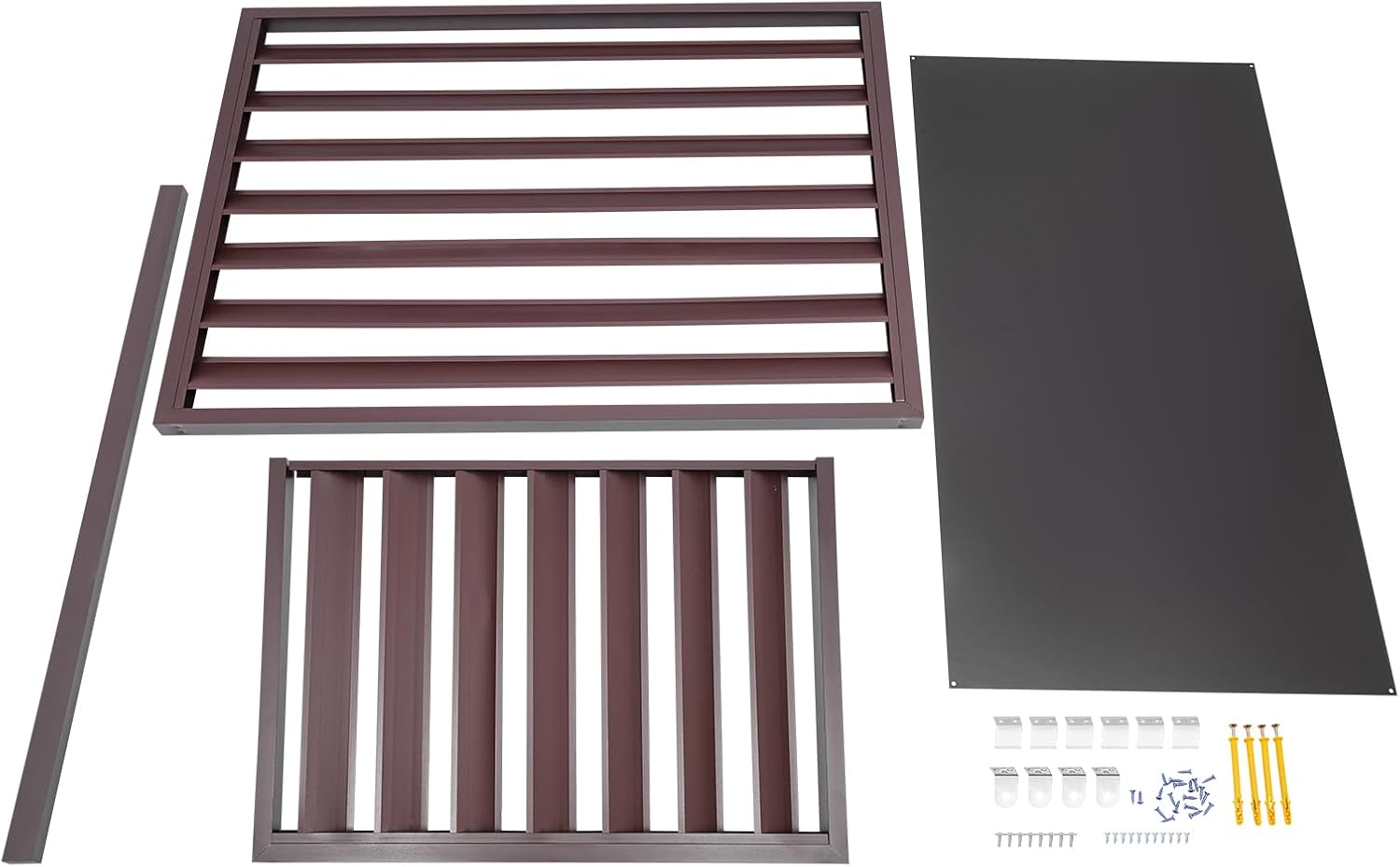 Klimaanlage Abdeckung, 110 x 60 x 80 cm, Wärmepumpe Verkleidung, Abdeckung Klimaanlage Außengerät, Schutz für Außengerät (Kaffeefarben)