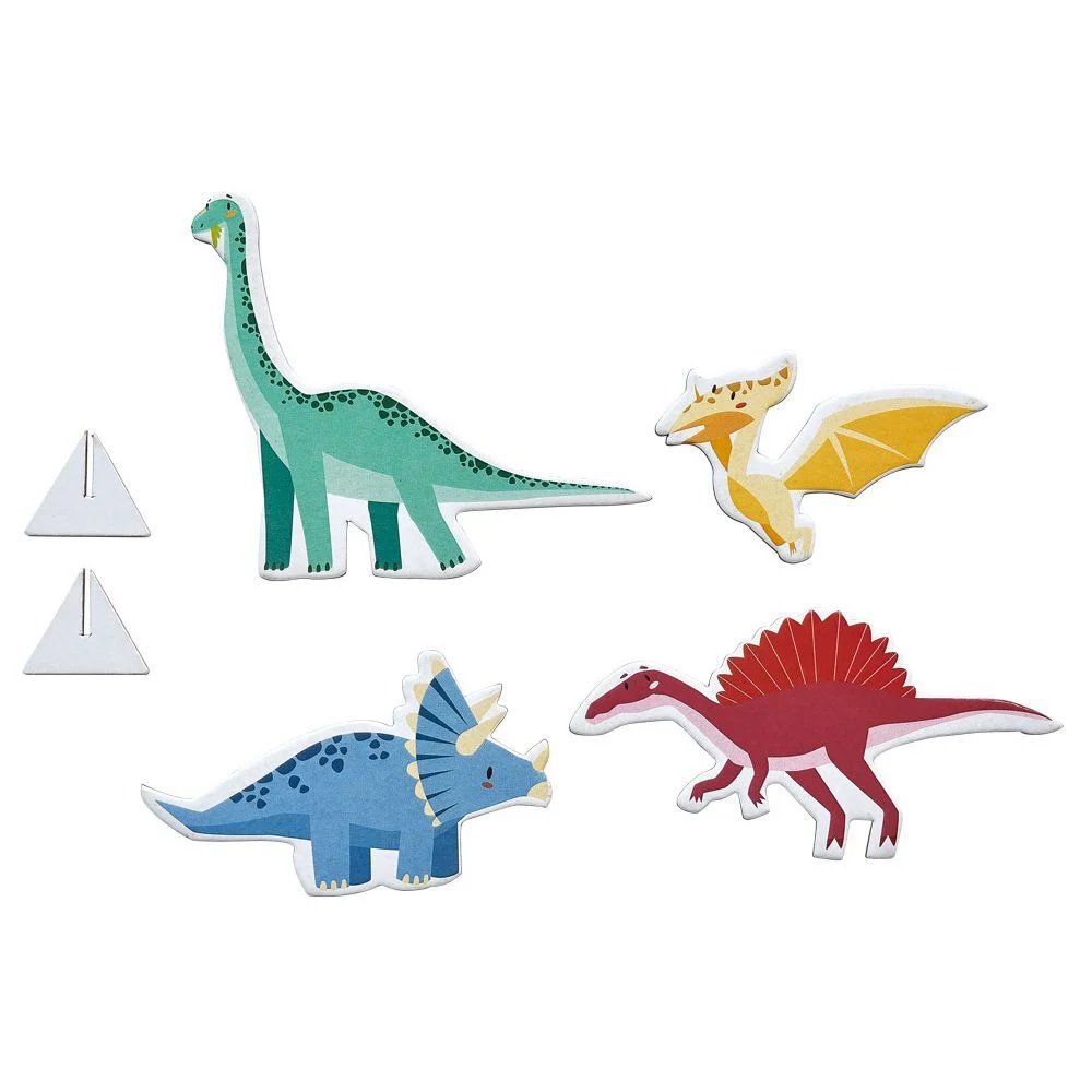 Circuit train Dinosaure en bois avec tapis